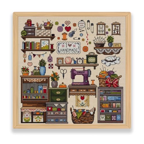 Image of ZuoAnLF Cross Stitch Kits for Adults,14CT Stamped Cross Stitch Kits for Beginner,DIY Needlepoint Embroidery Patterns Kits Embroidery Patterns for Gift Home Wall Decor 16x16 Inch (DIY)