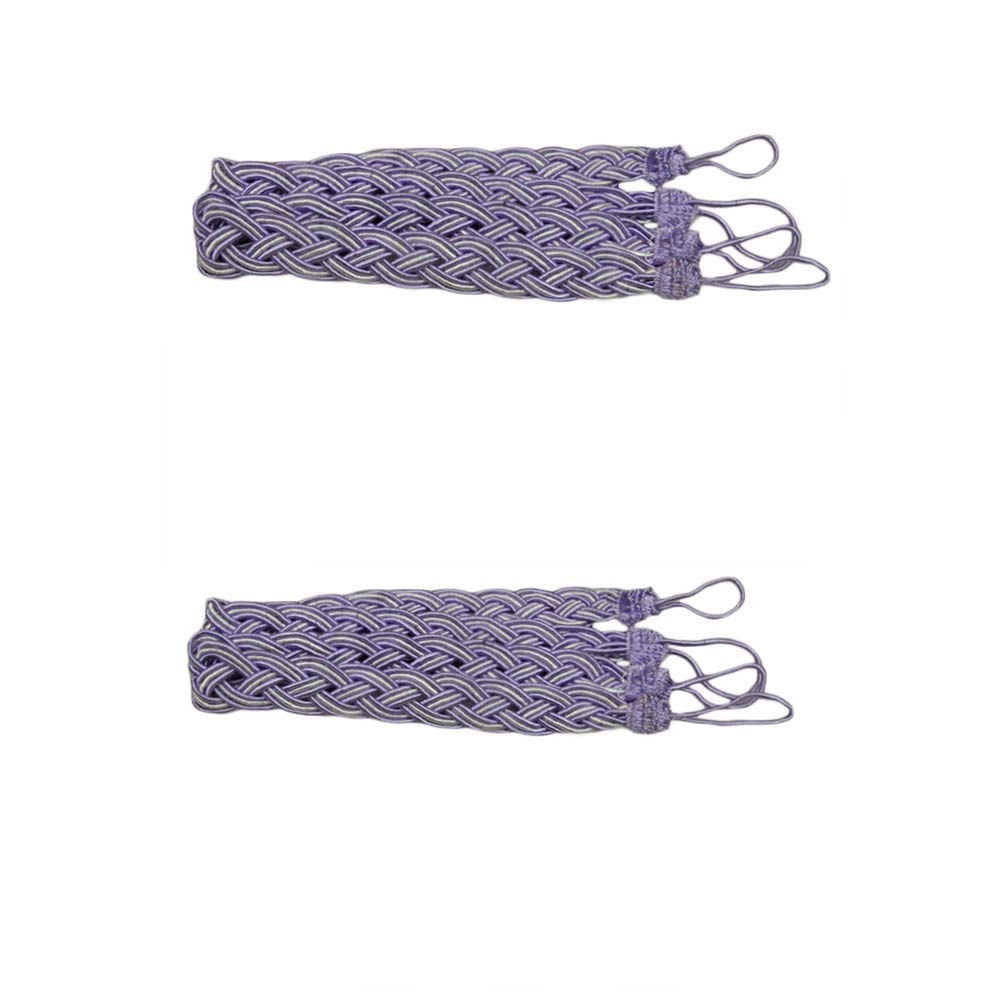 Dada Purple Curtain Rope Tiebacks Curtain Tieback Holdback Curtain Tie Back Clips Holder Window Decorative Holdbacks,2 Pairs (Purple)