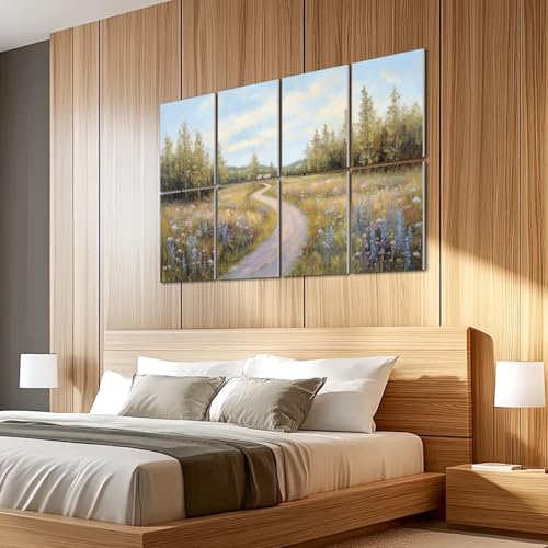 8 Pack Paneles Acústicos Decorativos para Paredes con Paisaje Rústico y Naturaleza, Absorbentes de Sonido, Autoadhesivos, para Estudios de Grabación y Oficina, 48"x32" miniatura 5