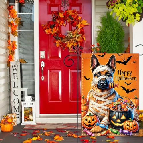 NHBTC Happy Halloween German Shepherd Dog Garden Flag 12x18 Lawn Yard Decor - image 8