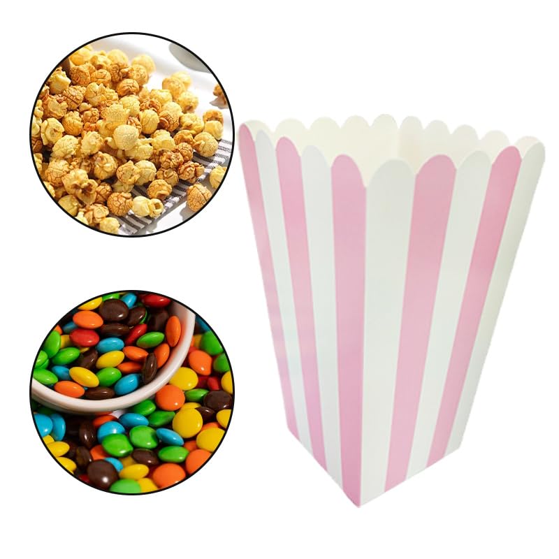 24 Pcs Popcorn Boxes Popcorn Buckets Food Containers for Movie Theater, Carnival Circus, Birthday Party