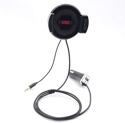 LINGGE Puerto Cargador M?vil Soporte de Coche Bluetooth Manos Libres Coche Cargador FM transmisor tel?fono Tres en uno