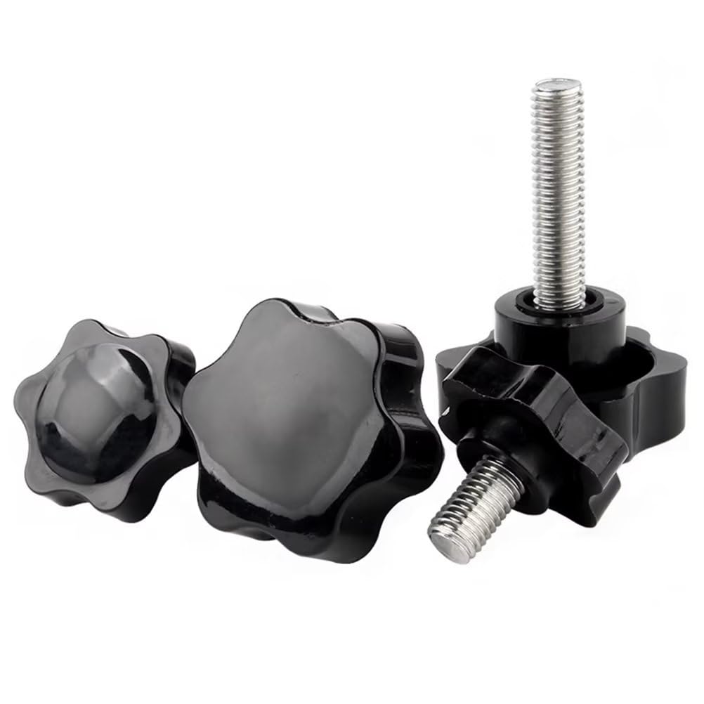 Viti a Testa Stella in Plastica, Vite a Testa Zigrinata, Pomello Zigrinato Manopola a Testa Zigrinata M8x35mm (10 Pezzi)