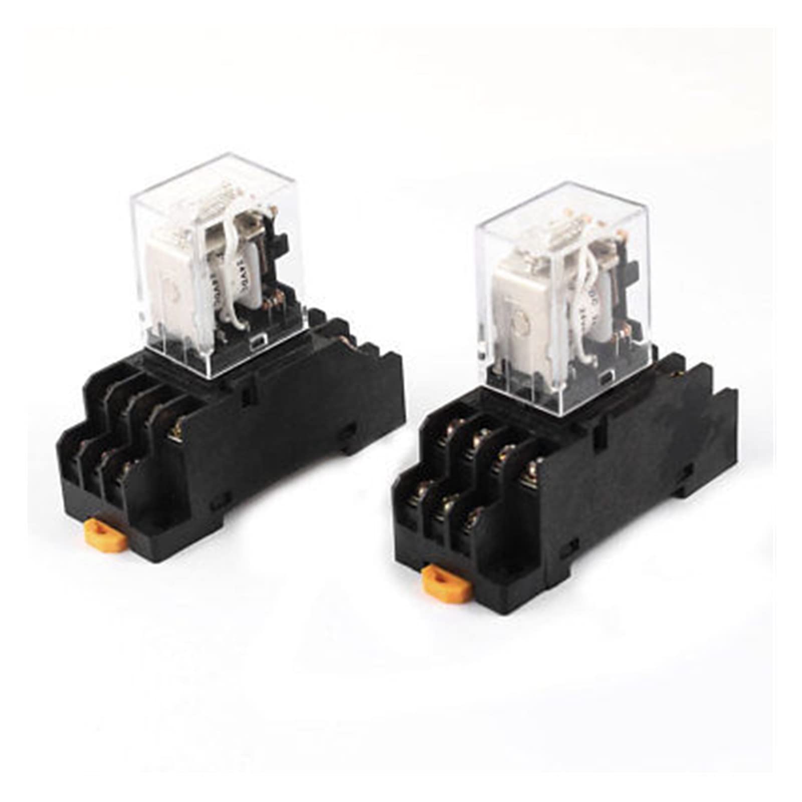 GVBAEPIEO 20 Pcs DC24V Coil 4PDT 14 Pins 4NO 4NC DIN Rail Electomagnetic Relay w Socket