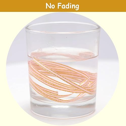 Miniatura 5 de JESEP YONG Cinta de satén sólido de 180 yardas con borde dorado de 18 de pulgada, paquete de envoltura de regalo, para manualidades, globos,