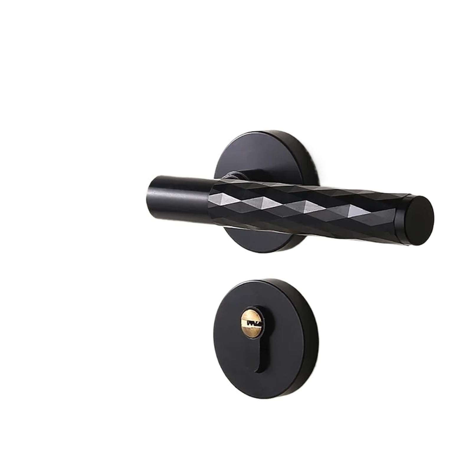 FBXRXZFPJ Indoor Bedroom Household Silent Wooden Door Lock Handle(Black)