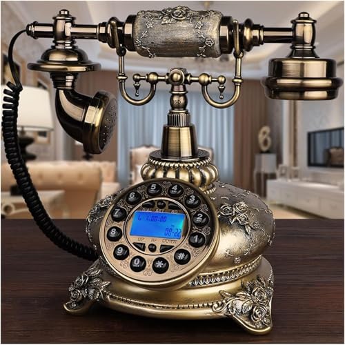 ShreeVoke-PhoneVintage-Retro-Phone-Wired-Corded-Landline-Telephone-Home-with-LCD-Display-Metal-Body-and-Classic-Metal-Bell-Vintage-Decorative-Telephones-Landline-Phone