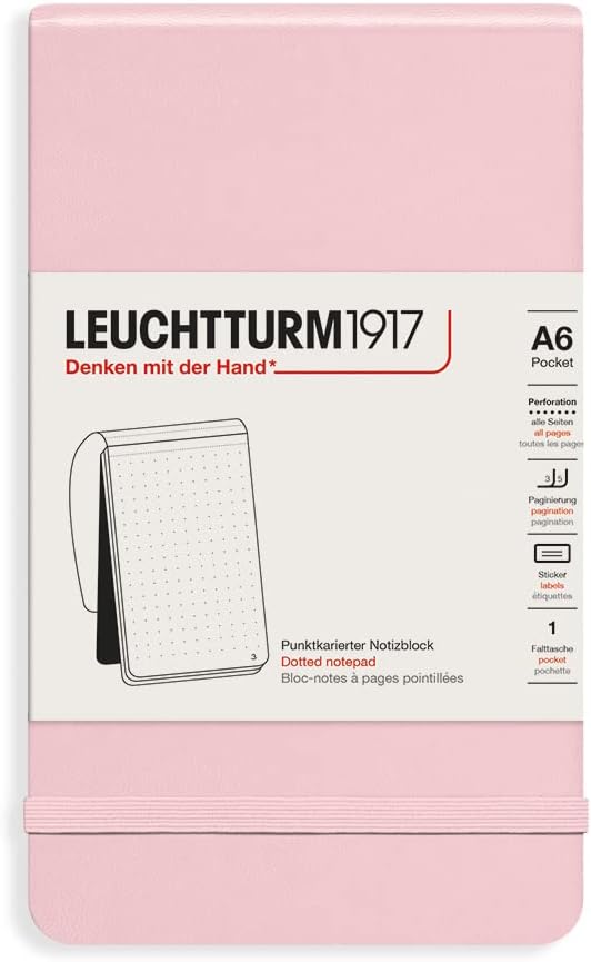 LEUCHTTURM1917 - Pocket Notepad A6-184 Dotted Micro-Perforated Pages, Powder