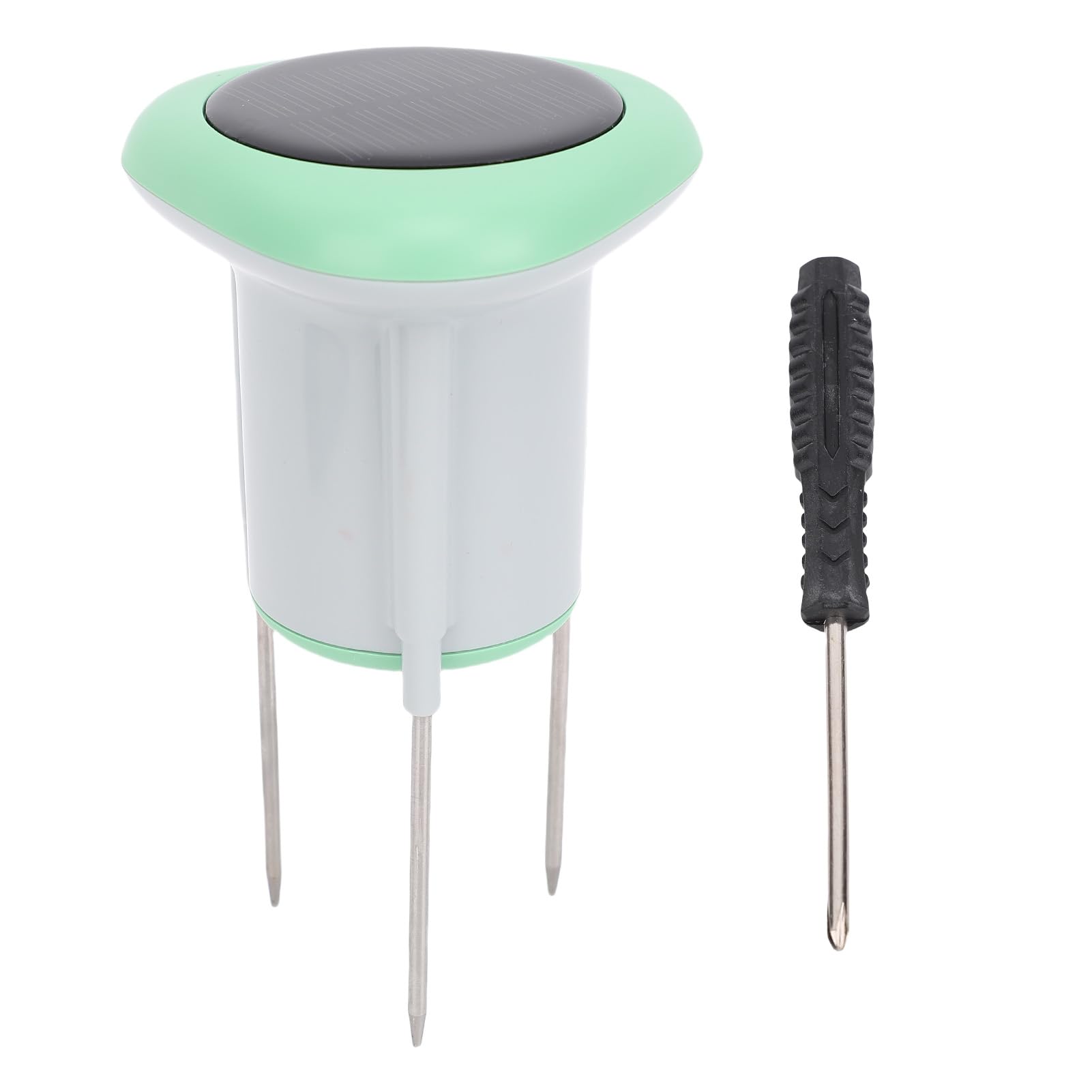 Buachois Sensor de Suelo Solar, Medición de Humedad Temperatura y Conductividad con WiFi y Bluetooth, Material ABS para Jardín Huerto Interior Exterior