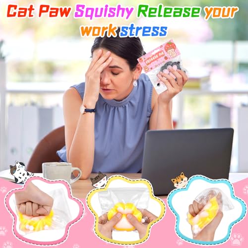 2Pcs Taba Squishy, Cat Paw Squishy, Fufu Sensory Squeeze Toy Taba Squishies Kit, Squishy Fidget Toys, Relaxing Stress Toy Kawaii Paw Fidget Toys For Kids Adults, Holiday Party Birthday Gifts - Image 3