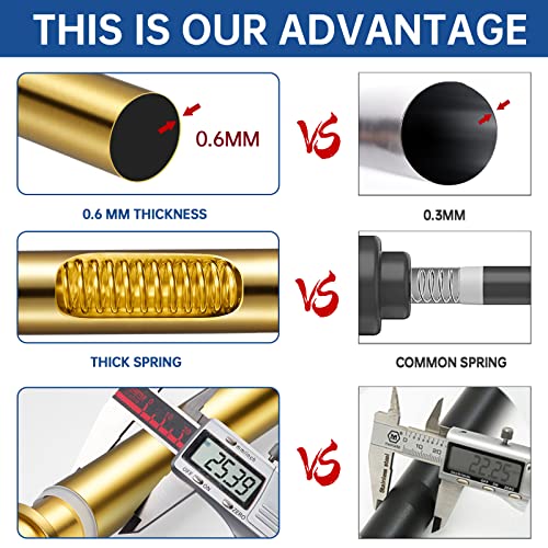 Image of BRIOFOX Industrial Shower Curtain Rod - 2-in-1 Design Tension Curtain Rod - Never Rust Non-Slip 43 to 72 Inch Metal Steel, Gold Window Curtain Rod