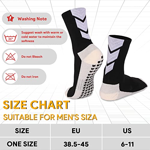 Youth Soccer Socks for Men Athletic Socks 1 Pack Black Socks Non Slip Cushion Crew Training Soccer for Basketball Baseball3