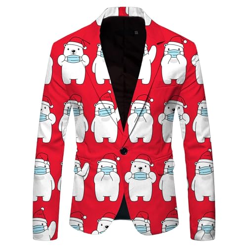 Veste costume homme Noël rouge coupe ajustée 3XL pour silhouette élégante