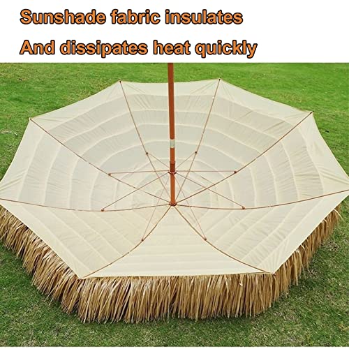 Parasol playa con techo de paja ajustable para evitar el calor sofocante 4