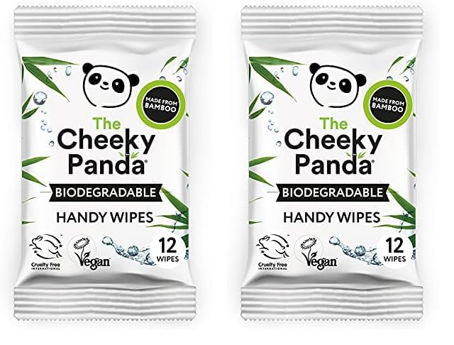 Bamboo Hand Wipes | 24 Travel Wipes | Plastic Free & Biodegradable (Pack of 2)