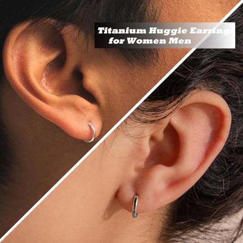 AOEDEJ G23 Titanium Silver Hoop Earrings 18G Small huggie hoop earrings 8mm/10mm/12mm Cartilage for Sensitive Ears for Multiple Piercing Cartilage Hoop Earring Stack Jewelry4