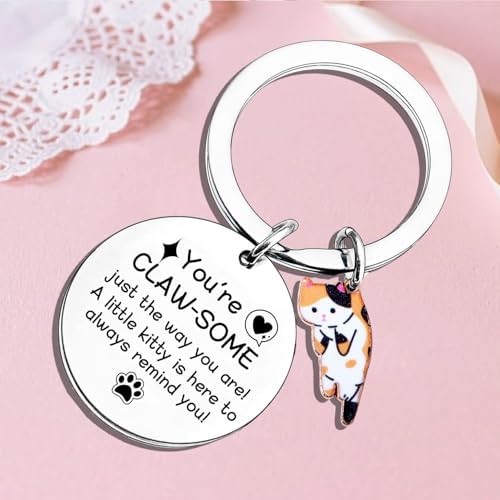 Positive Cats Keychain Cat Lover Gifts for Women Men Emotional Positive Cat Things Presents for Cats Lover Kitten Kitty Gifts image 5