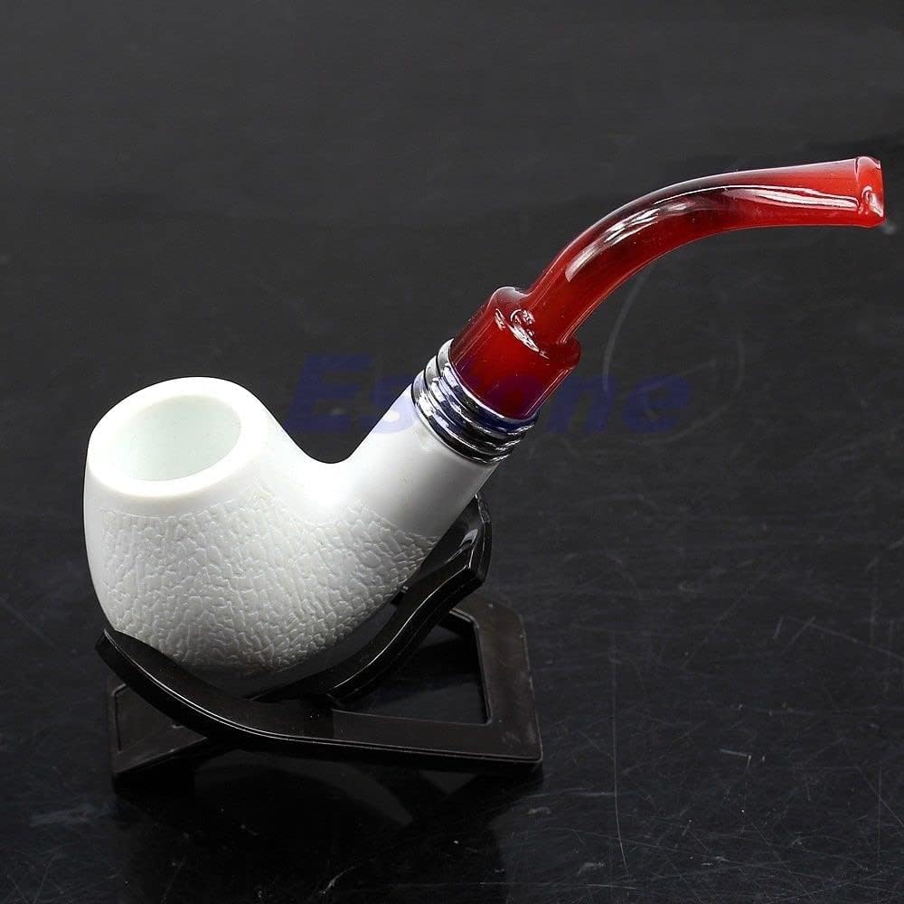 Tobacco Pipe Classic Pipe Meerschaum Durable Patchwork Tobacco Cigarette Cigar Pipes with Rubber Ring 1PC Gift