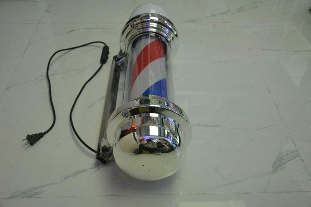 Lampada da Parete per Esterni a LED per Barbiere, Classica, con Strisce rotanti Rosse, Bianche e Blu, Impermeabile, montabile in Negozio, 73 cm.