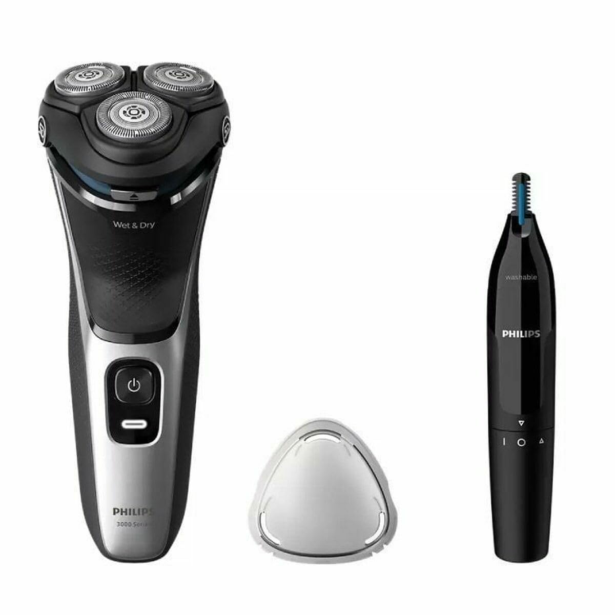 Philips S3143/02 Rotationsrasierer, nass und trocken, Schwarz, Silber