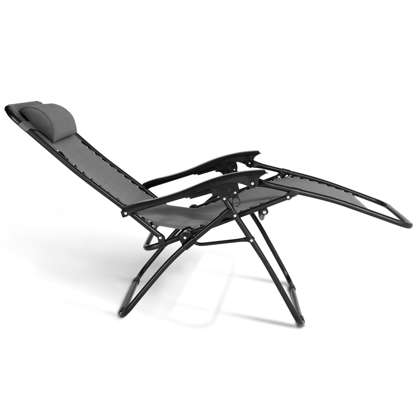 IDMarket - Lot de 2 fauteuils de Jardin inclinables Relax Grand Confort Gris Anthracite