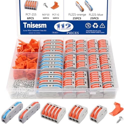 Connecteurs de fils à levier kit d'épissure 28-12 AWG bornes isolées électriques