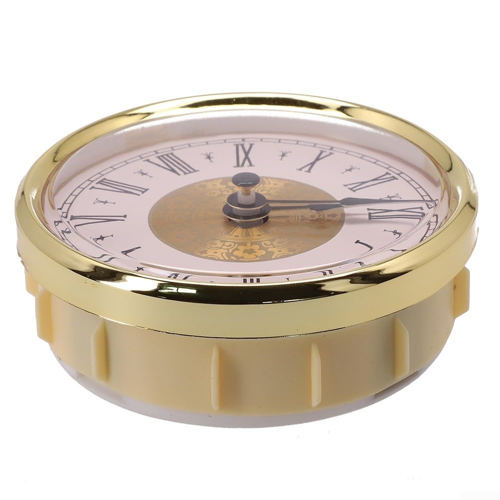 Zoegneer Arabische Ziffern Quarzuhr-Einsatz DIY Uhr Reparatur 80 mm Durchmesser runde Uhr Einsatz (Gold A)