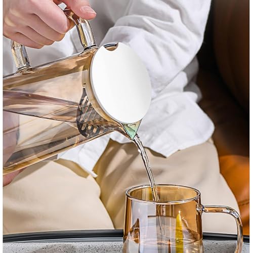 Image of Premium Brown Water and Juice Glasses Set of 6 280ML and 1.8 Liter Water Jug 1 Piece, Transparent Glass and Jug Set for Dining Table,Party,Gift Set,All pourpse use (7 Piece) (MT-16)
