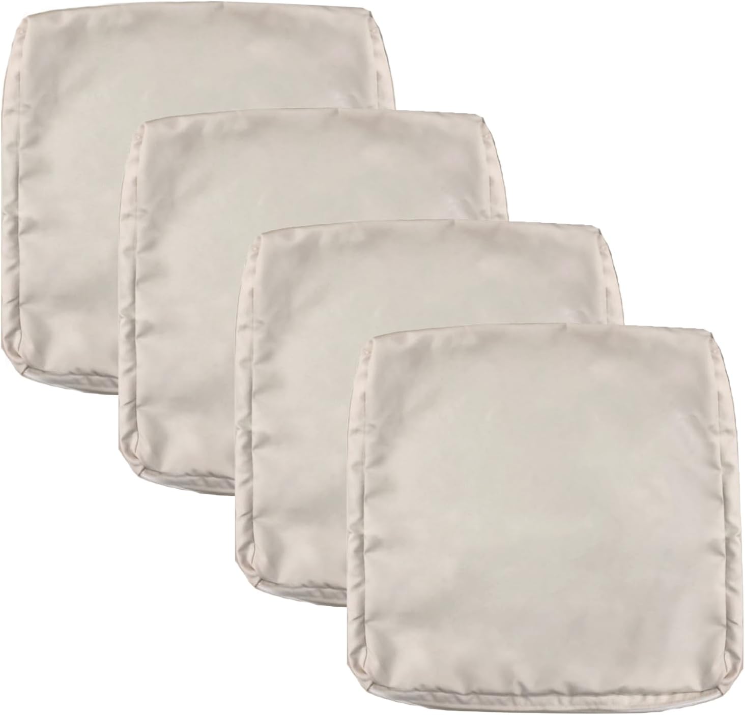FLYMEI Patio Cushion Covers 25x25x5 Waterproof Outdoor Cushion Cover Replacement 4Packs Outdoor Seat Cushion Slipcover for Rattan Chair Sofa, Beige 4 Pack-Covers Only 25x25x5-4Packs-Cover Only Beige