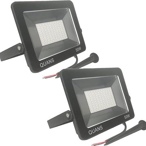 QUANS 50W blanco cálido 12V 24V 36V 48V 60V DC AC LED de seguridad al aire libre lavado de pared marina lámpara de luz de inundación, IP65