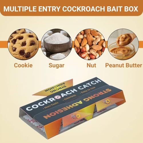 Image of CRIYALE Cockroach Trap | Strong Insect Roach, Safe and Easy to Use | Irresistible to Cockroaches Control for Indoor & Outdoor | Non-Toxic & Eco-Friendly Trap Sheets | Perfect Home & Kitchen (10 Traps)