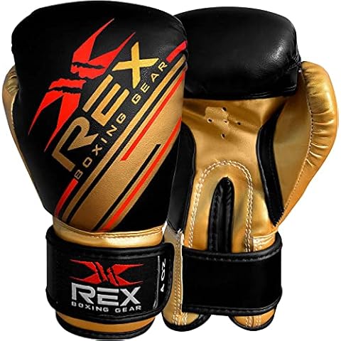 kids Boxing Gloves For Sparring , MMA, Muay Thai, Training, Punch Bag, Focus Pads, kickboxing (2 oz, Black / Gold) Cover
