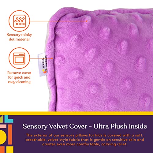 Special Supplies Vibrating Pillow Sensory Pressure Activated Calm For Kids And Adults, 12” X 12” Plush Minky Soft Cover With Textured Therapy Stimulation Bumps, Purple #TOP3