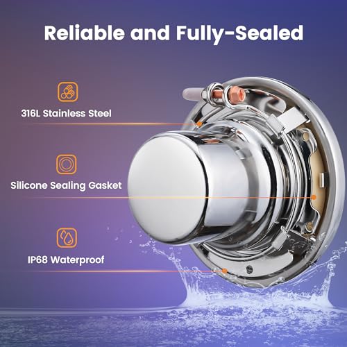 SURAIELEC 6 Inch LED Spa Lights, 12V AC Color Changing Pool Lights for Inground Pool, Underwater Spa Light with Remote Control, Fits for 6\" Small Wet Niches, 15W(150W Equivalent), 100FT Cord - Thumbnail 5