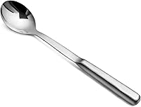 Vista 7 de New Star Foodservice Cuchara de servir con muescas con mango hueco (plata, cucharón de sopa de salsa de 1 oz (12.5 pulgadas)