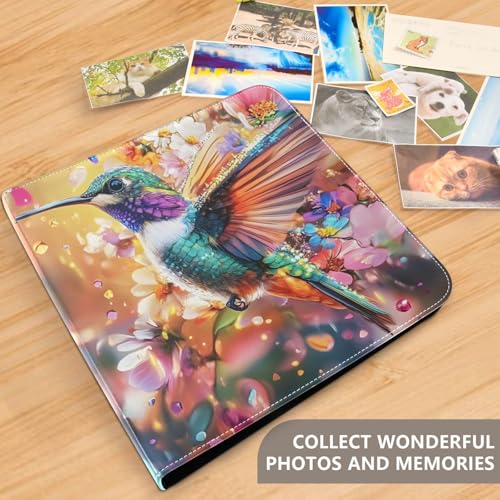 Álbum de Fotos Autoadhesivo con Diseño de Colibrí y Flores, Cubierta de Cuero Sintético PU, para Álbumes DIY, Bodas, Aniversarios y Recuerdos Familiares miniatura 5