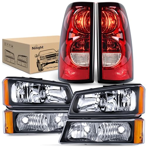 Image of Nilight Headlight & Taillight Assembly Combo for 2003-2006 Chevy Silverado