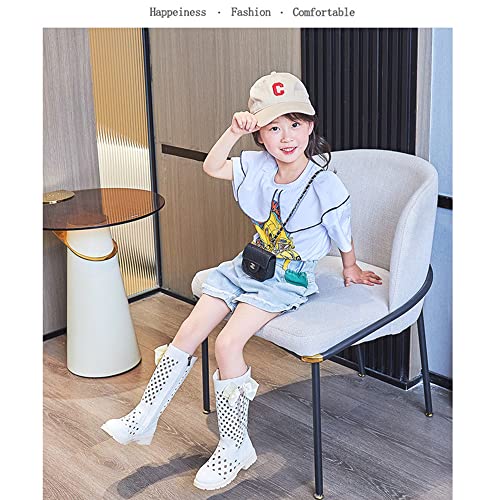 Girls Fashion Tall Riding Boots Flat Heel Side Zipper Knee High Shoes Boot Dress Princess Shoes4