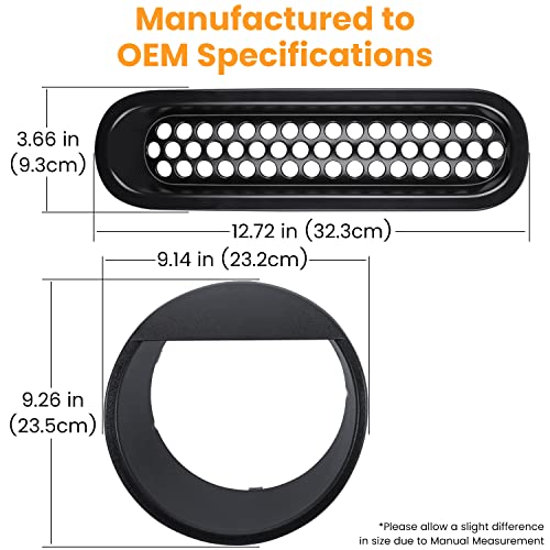 Image of Front Grille Mesh Inserts & Headlight Cover for Jeep Wrangler JK JKU Sport Freedom Rubicon Sahara Unlimited 2007-2018 Exterior Accessories Clip-in Grille Guard Headlight Bezels Trim (Matte Black)