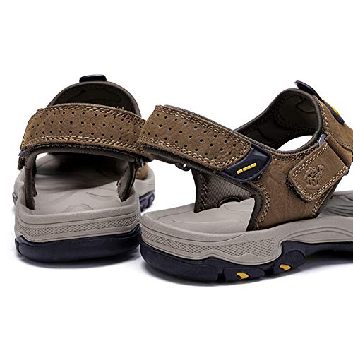 CAMEL CROWN Mens Hiking Sandals Waterproof Leather Fisherman Sandal for Athletic Outdoor Beach Sport Summer-Closed Toe Size 7-123