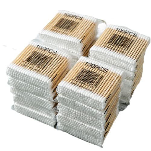 LANRUE Wooden Cotton Swab 800/2000pcs environmentally friendly double-ended swabs Applicator Tattoo Supplies hypoallergenic Makeup Cosmetic Applicator Cotton Sticks for daily cleaning (2000pcs)