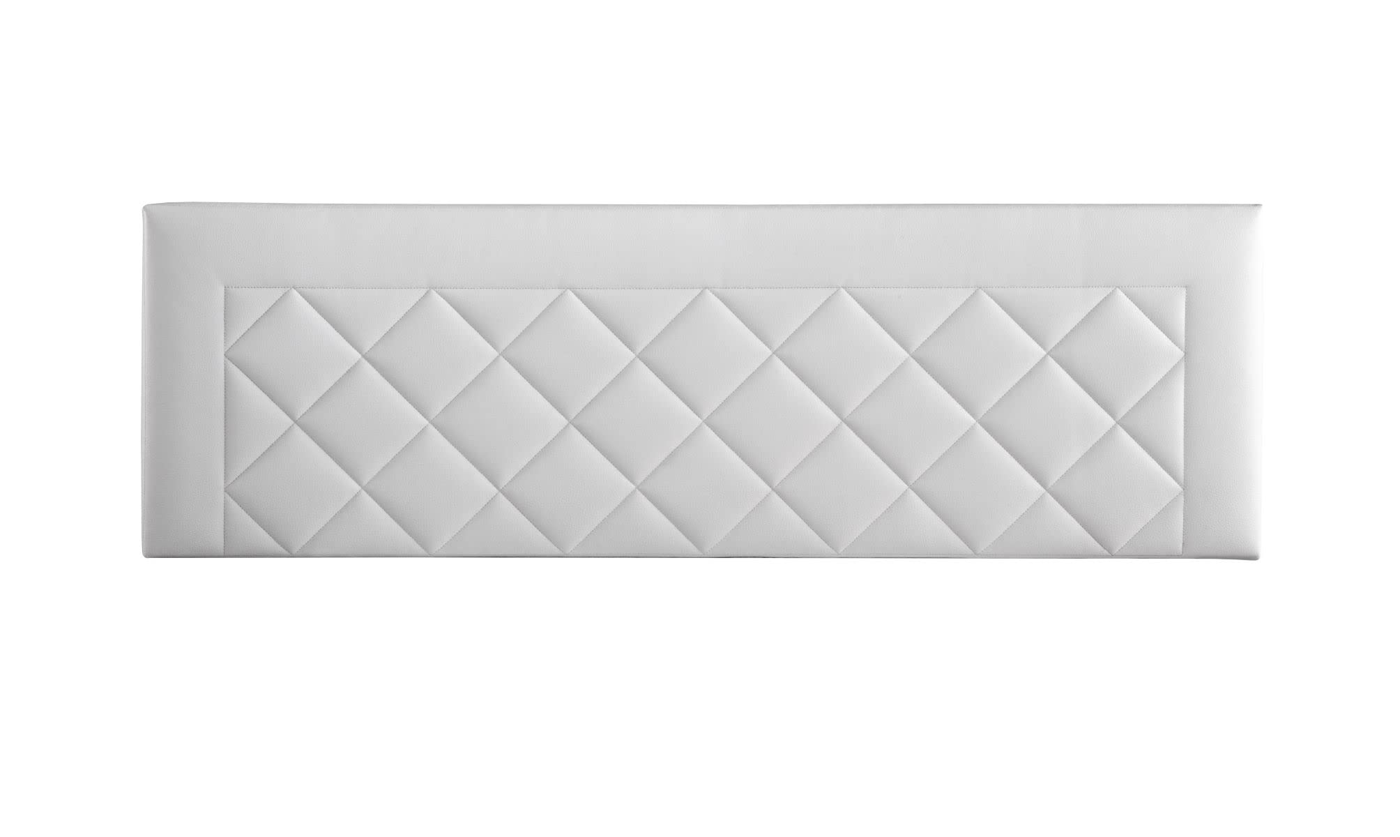 Cabecero Tapizado para Cama 135 Cm Domus | Anclaje a Pared | Cabezal Acolchado | Polipiel Color Blanco (145 x 50 x 7 cm)