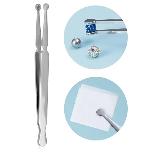 Miniatura 3 de DJCIW Pinzas de sujeción de bolas de acero inoxidable, herramienta de perforación para manipular y recoger gemas pequeñas y agarrador de bolas de