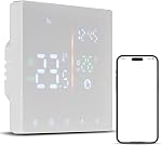 Thermostat for Home Weekly Programmable Digital Intelligent Manual Automatic Mode LCD Display Temperature Controller (Black, WiFi Electric Heating - 16A)