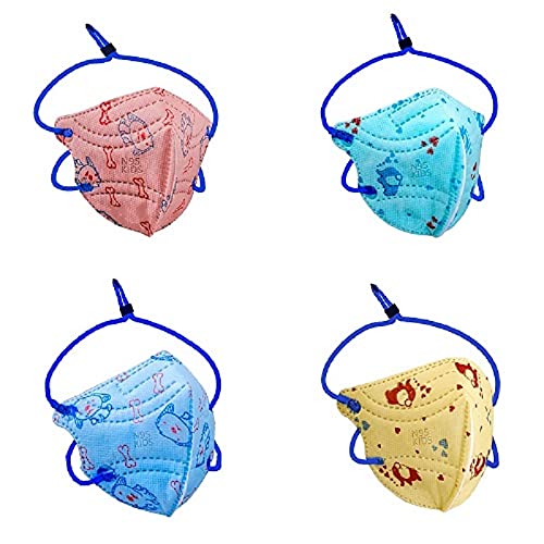 L.S Kids Melt Blown, Non- Woven Cartoon Printed 3D Digital Reusable & Washable Face Mask without Valve for 8-9 Year , Multicolour
