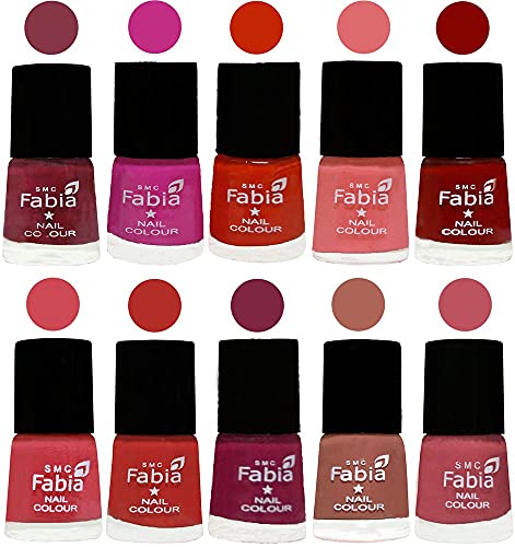 Image of ALL IN ONE (PACK OF 10), Long Lasting Glossy Nail Polish, 6 ml Each, All Vibrant Colours,02281