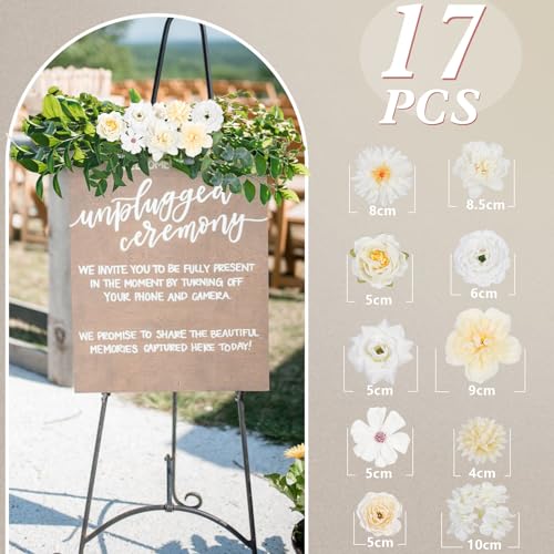 MWOOT 17 Pcs Artificial Flower Heads - Image 2