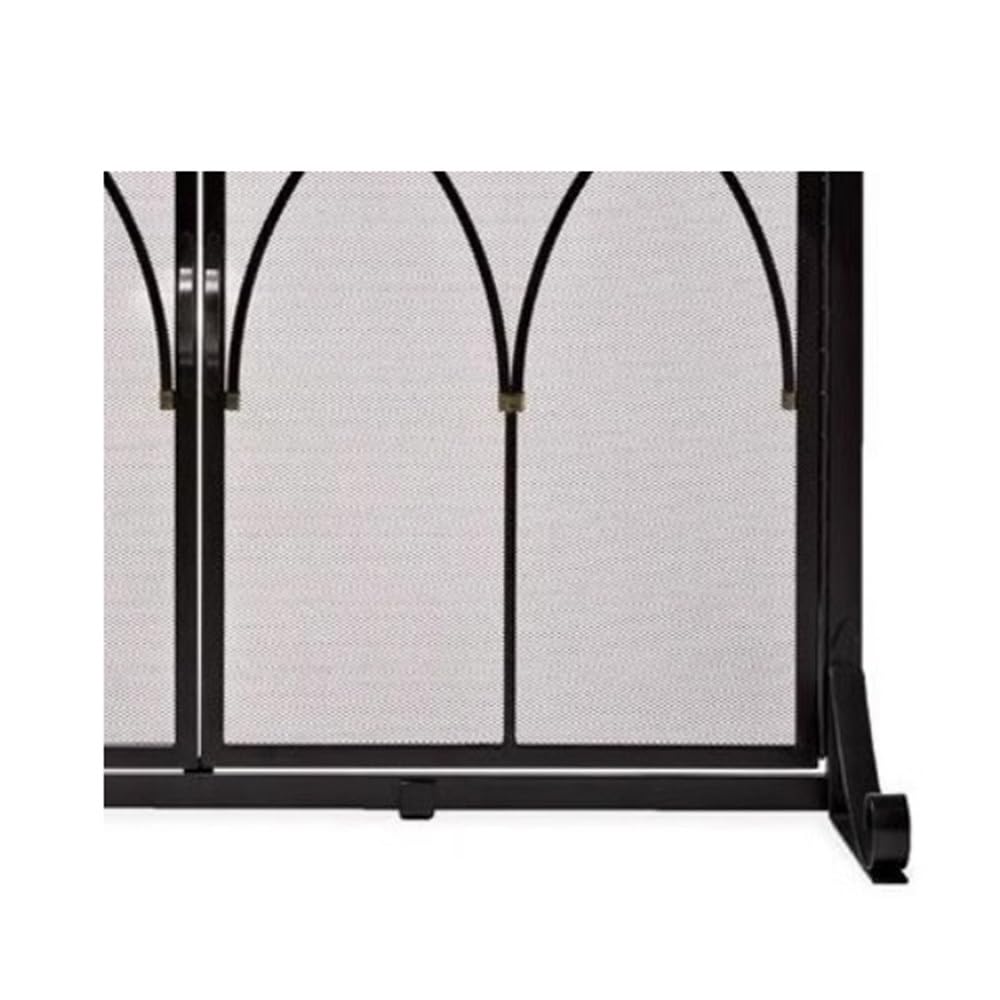Salvachispas Chimenea Mampara for Chimenea con Puerta de Malla metálica recubierta Polvo for bisagras Diseño Decorativo contra Incendios Protector Chimenea