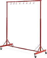 VEVOR Adjustable Painting Rack 5-7ft Height 66lbs Capacity 8-Hook Drying Stand w/Swivel Wheels for Auto Repair Shops