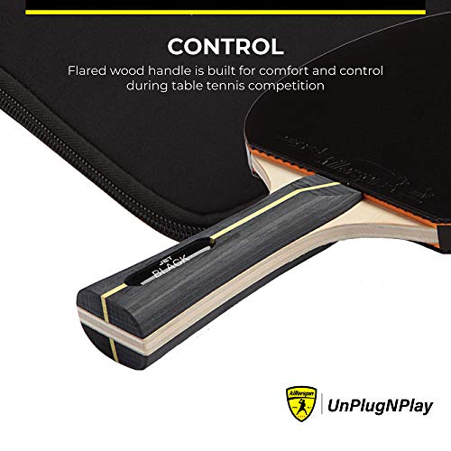 Killerspin Jet Black Combo Ping Pong Paddle with Sleeve Case